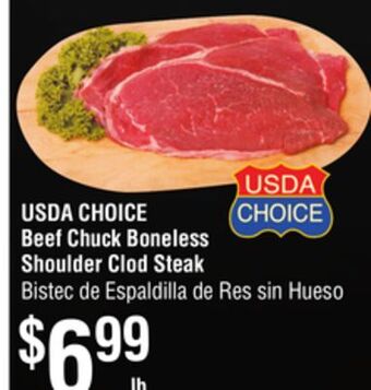 Smart & Final Usda choice beef chuck boneless shoulder clod steak offer