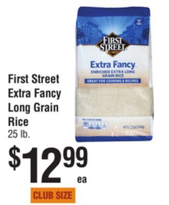 Smart & Final First street extra fancy long grain rice offer