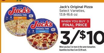 Food 4 Less Jack's original pizza offer
