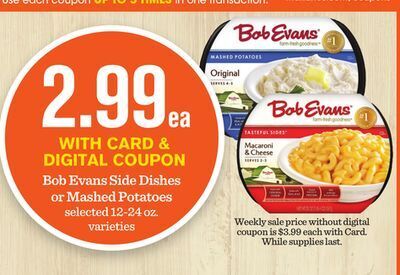 Mariano's Bob evans side dishes or mashed potatoes offer