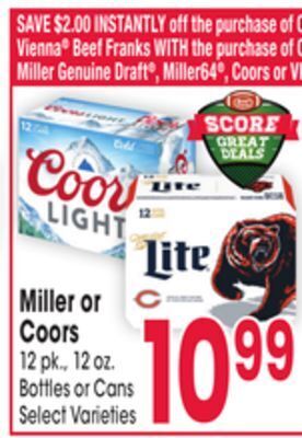 Jewel-Osco Miller or coors offer