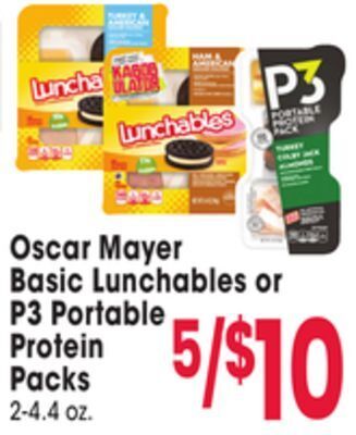 Jewel-Osco Oscar mayer basic lunchables or p3 portable protein packs offer