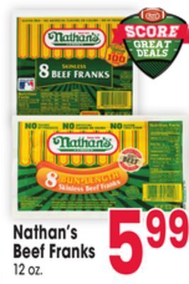 Jewel-Osco Nathan's beef franks offer