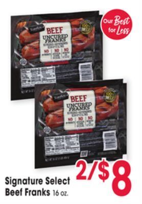 Jewel-Osco Signature select beef franks offer