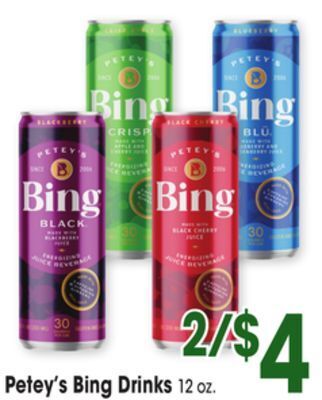 Jewel-Osco Petey's bing drinks offer