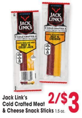 Jewel-Osco Jack link's cold crafted meat & cheese snack sticks offer