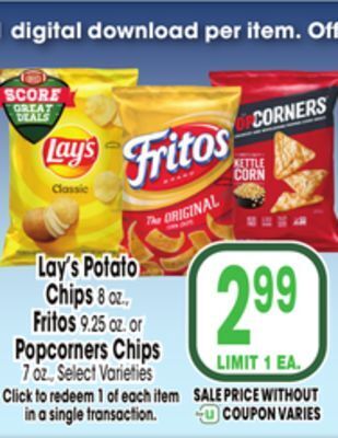 Jewel-Osco Lay's potato chips offer