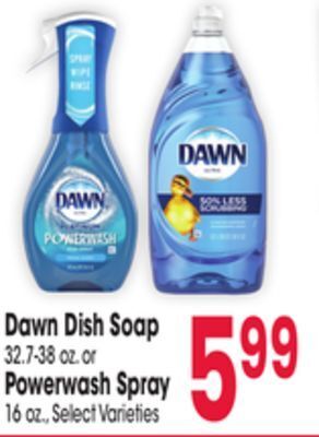 Jewel-Osco Dawn dish soap 32.7-38 oz. or powerwash spray 16 oz offer