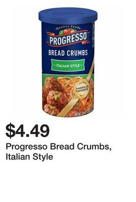 Wegmans Progresso bread crumbs, italian style offer