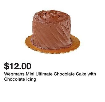Wegmans Wegmans mini ultimate chocolate cake with chocolate icing offer