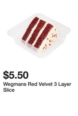 Wegmans Wegmans red velvet 3 layer slice offer