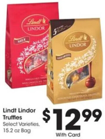 Baker's Lindt Lindor Truffles Select Varieties, 15.2 oz Bag offer