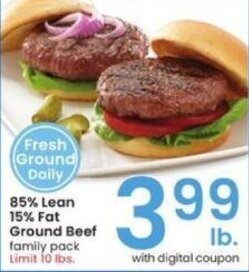 Albertsons 85% Lean 15% Fat Ground Beef offer