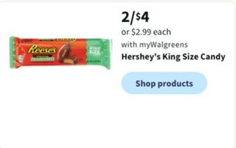 Walgreens Hershey's king size candy offer