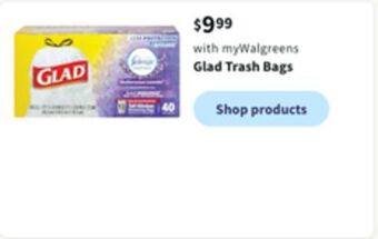 Walgreens Glad trash bags offer