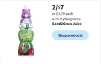 Walgreens Good2grow juice offer