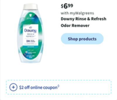 Walgreens Downy rinse & refresh odor remover offer