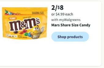 Walgreens Mars share size candy offer