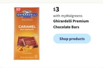 Walgreens Ghirardelli premium chocolate bars offer