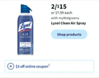 Walgreens Lysol clean air spray offer