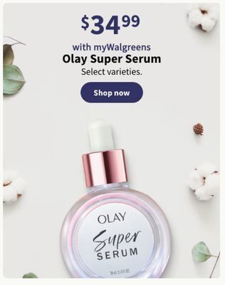 Walgreens Olay super serum offer