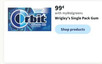 Walgreens Wrigley's single pack gum offer