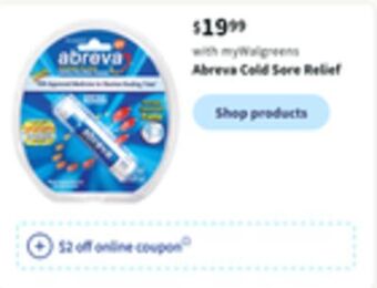 Walgreens Abreva cold sore relief offer