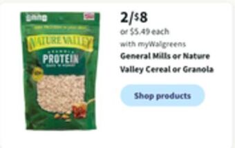 Walgreens General mills or nature valley cereal or granola offer
