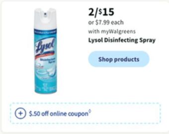 Walgreens Lysol disinfecting spray offer