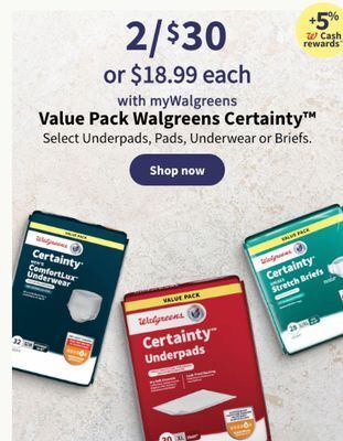 Walgreens Value pack walgreens certainty offer