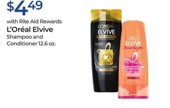 Rite Aid L'oréal elvive shampoo and conditioner offer