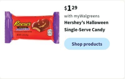 Walgreens Hershey's halloween single-serve candy offer