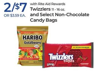 Rite Aid Twizzlers and select non-chocolate candy bags offer