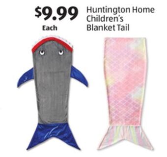 Aldi Huntington home children's blanket tail offer