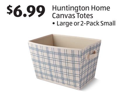 Aldi Huntington home canvas totes offer