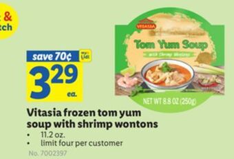 Lidl Vitasia frozen tom yum soup with shrimp wontons offer