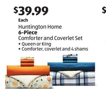 Aldi Huntington home 6-piece comforter and coverlet set offer