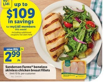 Lidl Sanderson farms boneless skinless chicken breast fillets offer