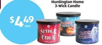 Aldi Huntington home 3-wick candle offer