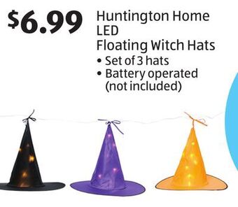 Aldi Huntington home led floating witch hats offer