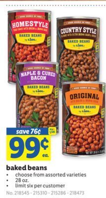 Lidl Baked beans offer