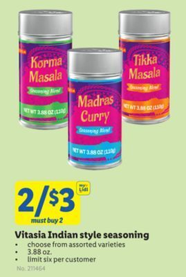 Lidl Vitasia indian style seasoning offer