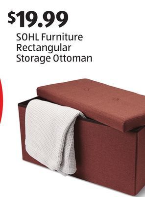 Aldi Sohl furniture rectangular storage ottoman offer