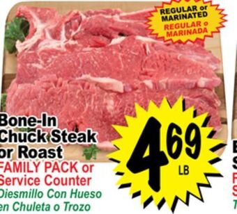 Superior Grocers Bone-in chuck steak or roast offer