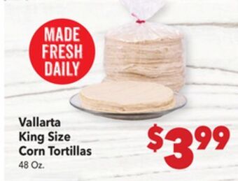 Vallarta Supermarkets Vallarta king size corn tortillas offer
