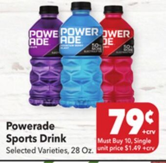 Vallarta Supermarkets Powerade sports drink offer