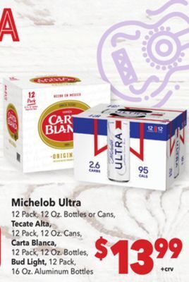 Vallarta Supermarkets Michelob ultra offer