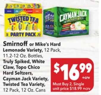 Vallarta Supermarkets Smirnoff or mike's hard lemonade variety offer