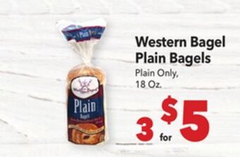 Vallarta Supermarkets Western bagel plain bagels offer