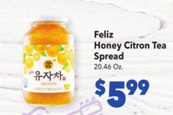 Vallarta Supermarkets Feliz honey citron tea spread offer